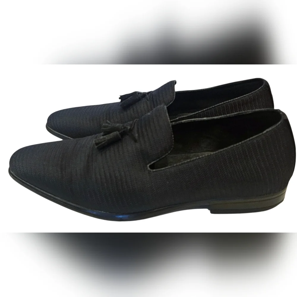 Stacy Adams Men's Tazewell Plain Toe Tassel Black Slip-on Shoes Size 13